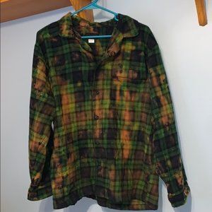 Joe Boxer bleached tye dye flannel shirt